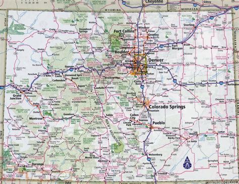 map of towns in colorado|Large detailed map of Colorado with cities and roads.